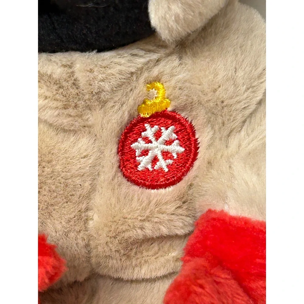 Ty Beanie Bellies Mittens the Pug Christmas Reindeer Antlers Plush Dog 8 Inch